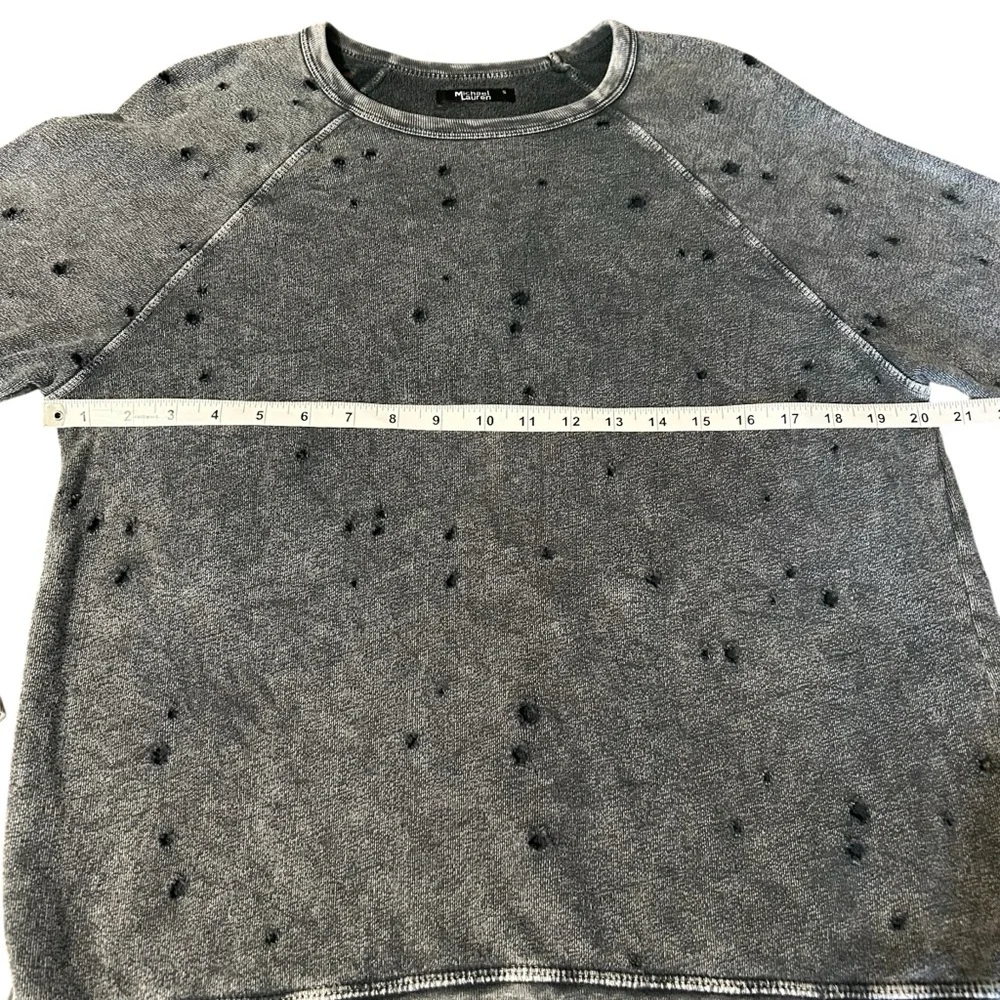 Michael Lauren Gray distressed Crewneck Sweatshirt Size S - Picture 6 of 8